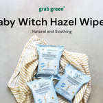 Grab Green Baby Witch Hazel Soothing Wipes, 32 Wipes, Dreamy Rosewood Scent, Plant and Mineral Based, Biodegradable, Soothe Common Skin Irritations Such as Diaper Rash, No Alcohol, Packaging May Vary
