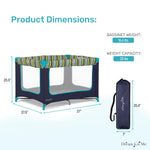 Dream On Me Zodiak Portable Playard in Navy, Lightweight, Packable and Easy Setup Baby Playard, Breathable Mesh Sides and Soft Fabric - Comes with a Removable Padded Mat