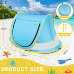 Baby Beach Tent,Large Pop Up Beach Tent Sun Shade for Beach,Portable Baby Travel Tent with Mosquito Net,Indoor Baby Play Tent,UPF 50+ UV Protection Sun Shelter