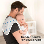 5-Pack Muslin Burp Cloths Baby Boy, Girl - Very Absorbent Baby Burp Cloth Rags, 8-Layers Viscose Derived from Bamboo Cotton Muslin Towel, Super Soft Spit Up Rags, No Shrink Washcloths (Cosmo)