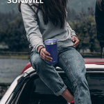 SUNWILL Travel Coffee Tumbler 20 oz, Insulated Mug with Lid, Stainless Steel Cup for Outdoor, Powder Coated Navy