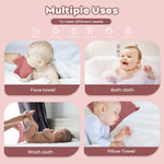 Yoofoss Muslin Baby Washcloths 100% Organic Cotton Face Towels 6 Pack Wash Cloths for Baby 12x12in Soft and Absorbent Baby Wipes (Gradient Pink)