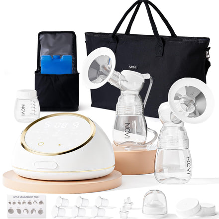 Navyvi breast pump set with accessories on a white background