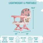 Dream On Me Munch N Go Booster Seat for Dining Table, Lightweight Compact Fold Travel Booster Seat, 3-in-1 Convertible, Four Level Height Adjustment and Easy Tray Removal