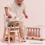 Le Toy Van - Educational Wooden Toy Role Play Beautiful Doll High Chair | Girls Pretend Play Toy Pram Playset - for Ages 3+ (TV601)