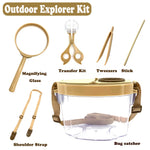 JTCJozz Bug Catcher Kit, Kids Bug Collection Kit, Outdoor Nature Explorer Kit with Tweezers, Magnifying Glass, Science Educational Kit, Bug Observation Container for Boys and Girls (Gold)