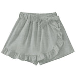 Dalukit Toddler Baby Girls Skorts Skirt Little Girls Ruffle Flying Skirts Front Hem Solid Casual Stretch Skort for Baby Girls Grey