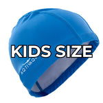AqtivAqua Swim Cap for Kids 6-14 Swim Cap Kids Swimming Cap Girls Boys Youth Hat (Blue Color, Kids Size)