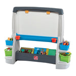 Step2 Jumbo Art Easel, Kids Art Activity Table, Double-Sided Dry Erase and Chalkboard, Storage Bins and Trays, For Toddlers and Preschoolers Ages 3+ Years Old