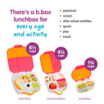 b.box Snack Box - Leakproof Mini Bento Box for Kids & Toddlers, 2 Compartment Snack Containers for Kids, Lunch Containers, Dishwasher Safe, BPA Free, PFAS Free, Ages 4m+, 1 3/4 Cup - Strawberry Shake