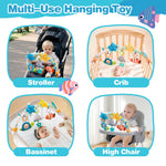 Jollybaby Musical Bassinet Stroller Crib Mobile Toy for Baby 0-6-12 Months, Infant Clip On Arch Hanging Toy with Music, Montessori Sensory Nursery Mobiles Attachment Toy for Newborn Gift - Starfish