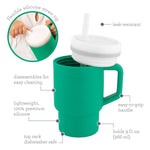 Infantino My 1st Tumbler, Silicone Sippy Cup with Straw & Handle, Spill-Resistant, for On-the-Go, BPA-Free Transition Cup, Alpine