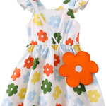 Mioglrie Baby Girl Clothes Newborn Dress Summer Toddler Girls' Clothing Casual Sundress with Cute Bag Infant Outfits