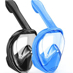 Kids Snorkel Mask Full Face, Snorkeling Gear for Kids 2-14 with Camera Mount, 180 Degree Panoramic View Snorkeling Set Anti-Fog Anti-Leak