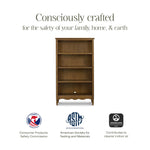 Namesake Liberty Assembled Bookcase in Natural Walnut, Greenguard Gold Certified, Bookcase for Baby and Kids Room, Fully Assembled