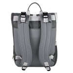 Fisher-Price Multi-Pocket (13) Grey Roll Top Diaper Bag Backpack with Portable Changing Pad, Stroller Straps, Wipes, Bottle, Tablet Pockets