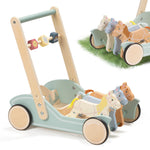 Giant bean Wooden Baby Push Walker for Boys Girls Ages 1-3, Galloping Ponies Push and Pull Activity Walker Adjustable Speed, Baby Push Walker Christmas Gift for Toddler Kids Motor Skills & Creativity