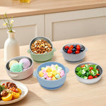 JVEOO 4 Pack Stainless Steel Baby Bowls with Suction, 2-in-1 SUS304 Toddlers Bowl & Removable Silicone Suction Kids Bowl Anti Scald Non Toxic Snack Container for Baby Food Feeding