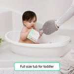 Ingenuity Sylvi Full Comfort 3-in-1 Grow with Me Baby Tub, Newborn to Toddler Baby Bath Tub, Supportive Sling, Includes Sylvie Wash Mit & Book, Easy Release Drain Plug, 0M+