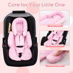 Infant Car Seat Insert with Extra 3 Strap Covers, Thickened Carseat Head and Body Support for Infant, Reversible Baby Car Seat Cushion for Boys Girls, Soft Mink Dot Newborn Insert for Preemie