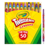 Crayola Mini Twistables Crayons for Kids (50ct), Back to School Supplies, No Peel Crayons for Coloring Books, Gift for Toddlers & Kids, Arts & Crafts, 3+
