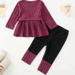 Baby Girl Outfits Infant Clothes Long Sleeve Cute Tops T Shirt Sweatpants Casual Pants 2 Piece Set 6 9 12 Month Baby Clothes Kids Girl Clothing Rose Black