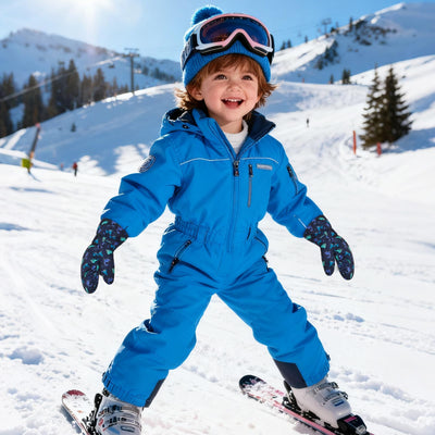 Stadupimry Waterproof Toddler Mittens, Kids Winter Warm Ski Snow Gloves Baby Mitten for 1-4 Years Old (Blue, 1-2 Years)