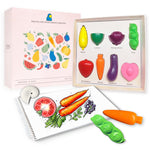 R&DLanci 8 Pack Toddler Crayons - Vegetable & Fruit Design, Non-Toxic, Washable, and Easy to Hold - Perfect for Kids Art Projects and Sensory Play,Art & Crafts Supplies,Good Gift for Toddlers