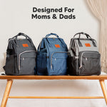 KeaBabies Baby Diaper Bag Backpack - Large Baby Bag for Boys, Girls, Waterproof Multi Function Travel Diaper Backpack with Changing Pad, Durable Travel Essentials for Moms and Dads (Marine Blue)