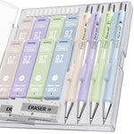 Cute Mechanical Pencil Set with Case,4PCS Pastel Fast Click Aesthetic Mechanical Pencils with 480PCS HB Lead Refills, 2 Erasers, 12 Eraser Refills School Supplies for Girls Writing Drawing Sketching