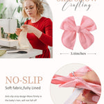 doboi 20PCS Fable Bows 3.6 Inch Hair Clips Baby Girls Hair Clips Cotton Linen Bows for Girls Solid 10 Color Hair Accessories for Baby Toddlers Kids