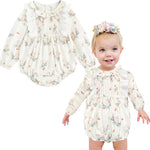 Simplee kids Baby Infant Girls Cotton Long Sleeve Summer Ruffle Romper 3-24 Months