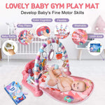 VZO Baby Gyms Play Mats, Infant Play Mat and Activity Gym, Baby Play Piano Gym Mat, Play Mats for Babies Newborns and Toddlers, Tummy Time Activity Mat Toys 0-3-6-12 Months (Pink)