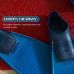 Sporti Adult-Kids Short Swim Fins, Floating Fin for Swimming & Snorkeling, Swim Flippers for Training - RedBlue - Little Kid 13-1