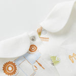 pureborn Baby Girls Bodysuit Peter Pan Collar Bubble Romper Long Sleeve Cotton One-Piece Outfit Windmill Farm 0-3 Months