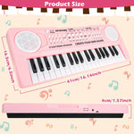 M SANMERSEN Kids Keyboard Piano 37 Keys Early Learning Instrument with Microphone Toy for 3 4 5 6 Girls Boys Birthday Valentines