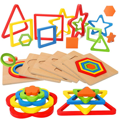 Colorful geometric形状玩具套装