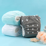 ALVABABY Baby Swim Diapers 3pcs One Size Reuseable Washable & Adjustable for Swimming Lesson & Blue Gray White 3SWY18