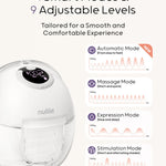 Nuliie S32 Wearable Breast Pump Hands-Free, More Private Electric Pump, 4 Modes 9 Suction Levels, 24mm Flange with 18/21mm Inserts, Easy Clean & Anti-Leak Design, Accessories Included (2 Packs, White)