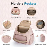 mommore Diaper Bag Small Diaper Backpack Stylish Toddler Baby Mini Maternity Bags Travel Backpacks with Insulated Pockets, Changing Pad, Stroller Straps