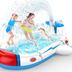 Kiddie Pool for Toddlers, Splash Pad for Kids Ages 4-8, 68" Inflatable 3-in-1 Swimming Pool for Kids, Backyard and Outside Sprinkler Play Mat Wading Pool for 3 4 5 6 Year Old