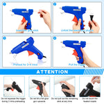 4 Pieces 100w Full Size Hot Glue Gun Heavy Duty Hot Glue Gun Kit for DIY Crafts Projects Home Repair(Blue)