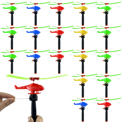 XIPEGPA 20PCS Colorful Helicopter Airplane Flying Helicopter with Airplane Launcher for Party Favors Birthdays Christmas Easter Classroom Rewards and Birthday Party Gifts