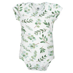 Hudson Baby Infant Girls Cotton Bodysuits 5-Pack, Eucalyptus, 0-3 Months