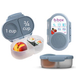 b.box Snack Box - Leakproof Mini Bento Box for Kids & Toddlers, 2 Compartment Snack Containers for Kids, Lunch Containers, Dishwasher Safe, BPA Free, PFAS Free, Ages 4m+, 1 3/4 Cup - Chill Out