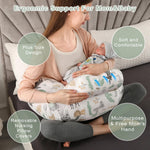 BATTOP Nursing Pillow for Breastfeeding,Bottle Feeding, Plus Size Breastfeeding Pillows with Adjustable Waist Strap Removable Cover, Extra Pillow on Top for More Support for Mom
