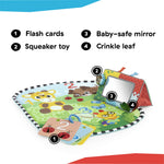 Baby Einstein Discovery Garden Tummy Time Mat & Mirror, Ages 0-6 Months, Multisensory