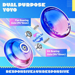 Responsive Yoyo for Kids Beginners, Professional Yoyo AOE for Finger Spin Tricks, Dual Purpose Yo-yo with Unresponsive Bearing for Adults+10 Strings+Bearing Removal Tool+Storage Bag