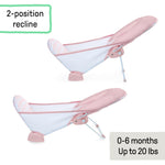 Ingenuity Foldaway 2-Position Bather, 2-Position Adjustable Support Baby Bath seat for Sink or Bathtub, Ages 0-6 Months, up to 20 pounds, Pink