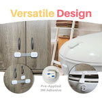 6-Pack Child Proof Locks for Cabinet Doors, Drawers, Fridge, Toilet Seat, Dishwasher, Trash Can, Cupboard - 3M - No Drilling - Child Safety Locks for Cabinets and Drawers - Baby Proofing Cabinets Lock